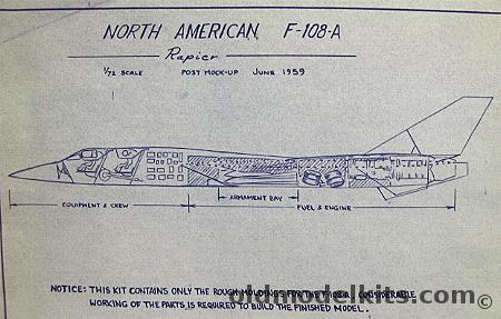 KR Models 1/72 North American XF-108 Rapier plastic model kit